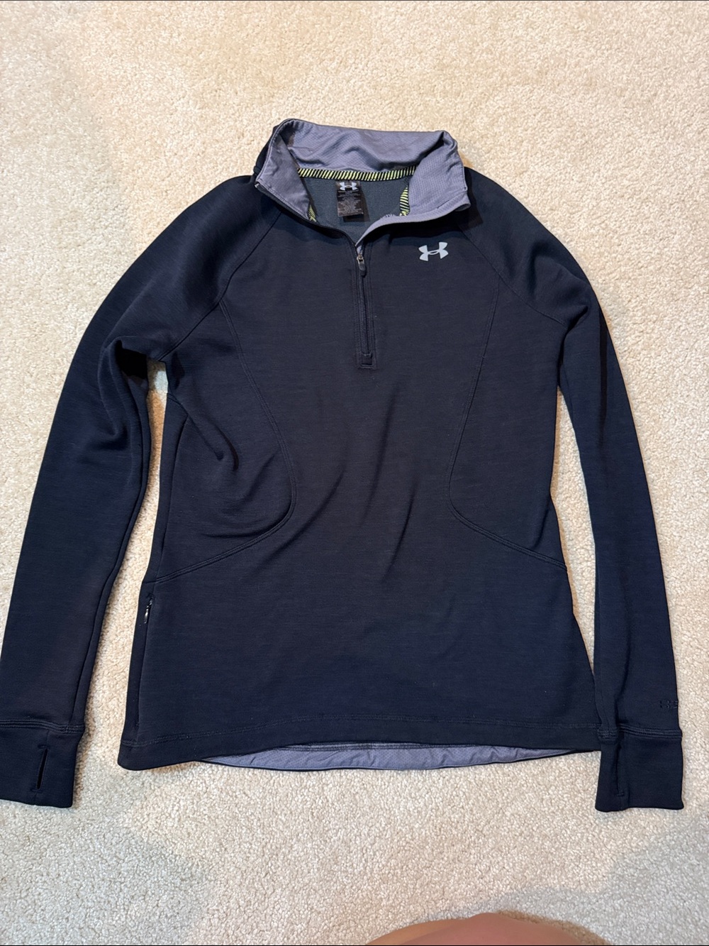 Under Armour Women’s Black Half-Zip Pullover with Gray Inside